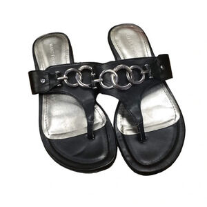 Marc Fisher Leather Thong Toe Sandals  Size 6.5M